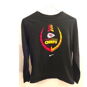 Nike Kansas City Chiefs Youth XL 18/20 Long Sleeve Shirt NFL Black Tee